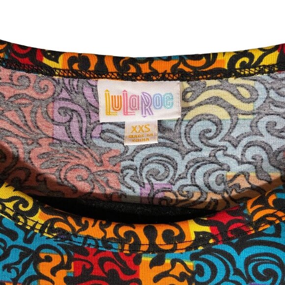 LuLaRoe JULIA Dress Size XXS Geometric Casual Colorblock Multicolor Bodycon - Picture 2 of 7